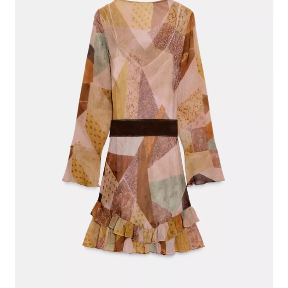 Zara Multicolor Patchwork Mini Dress - Picture 7 of 9